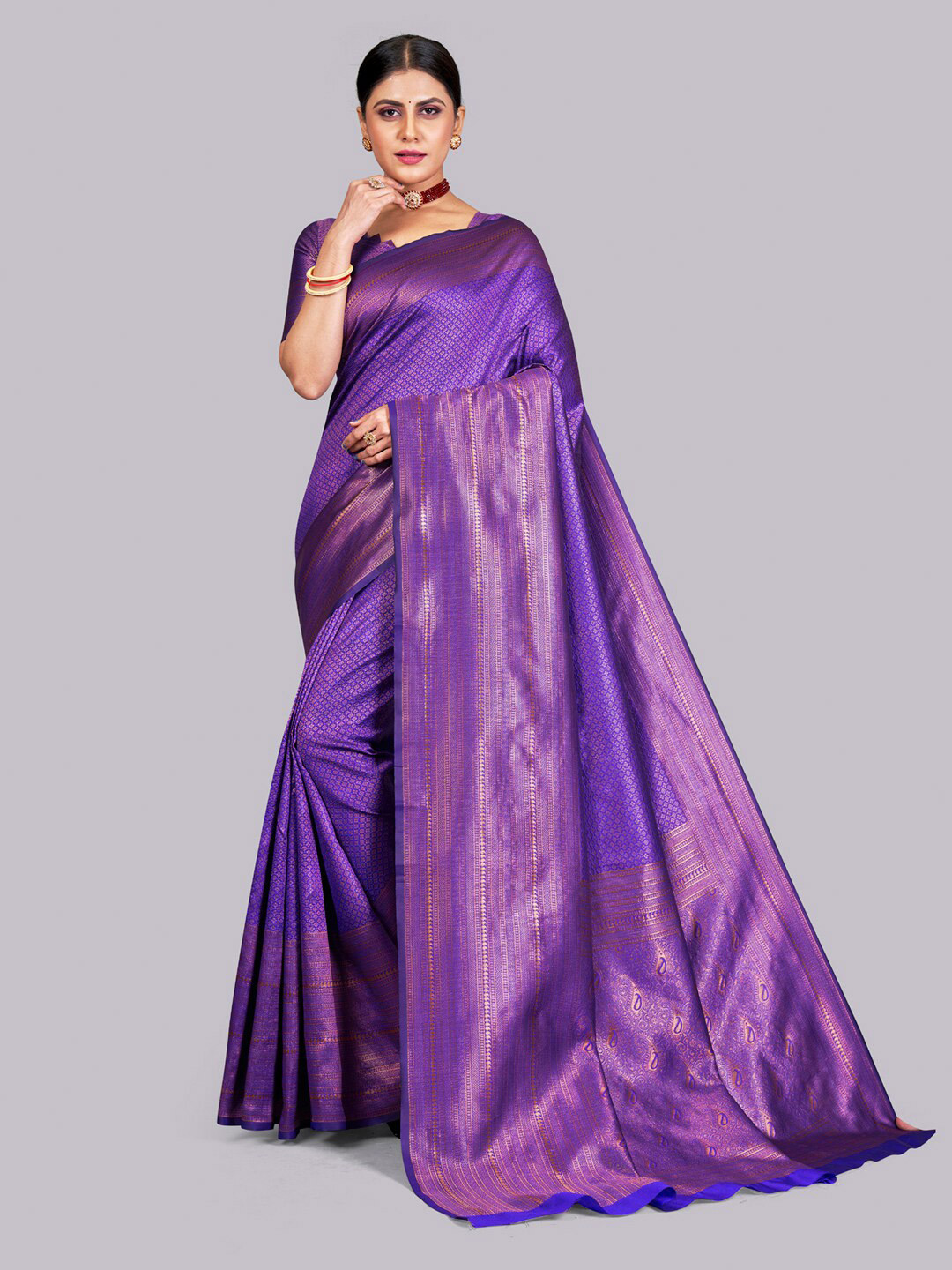 

KALINI Woven Design Zari Banarasi Saree, Blue