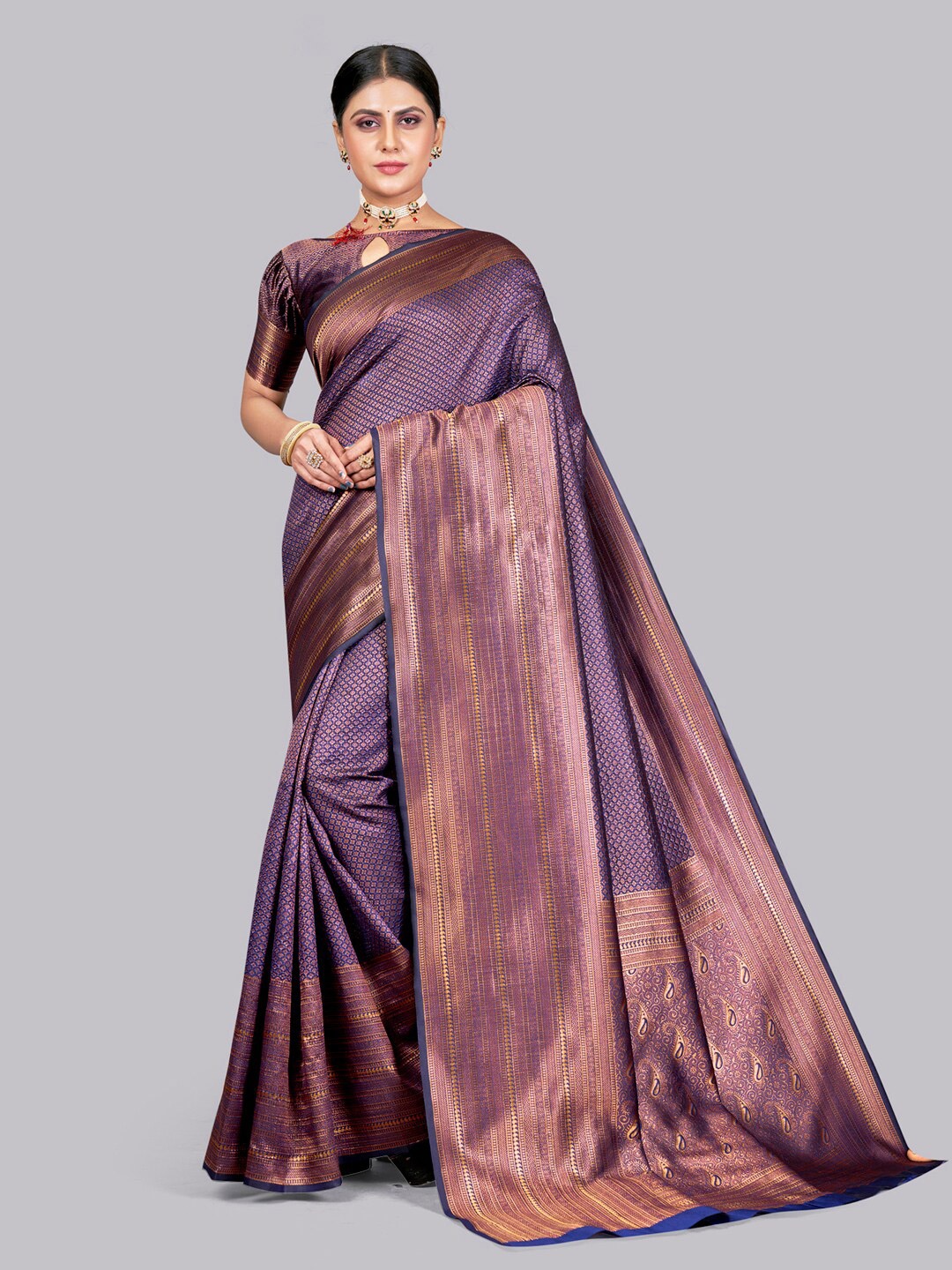 

KALINI Woven Design Zari Banarasi Saree, Gold
