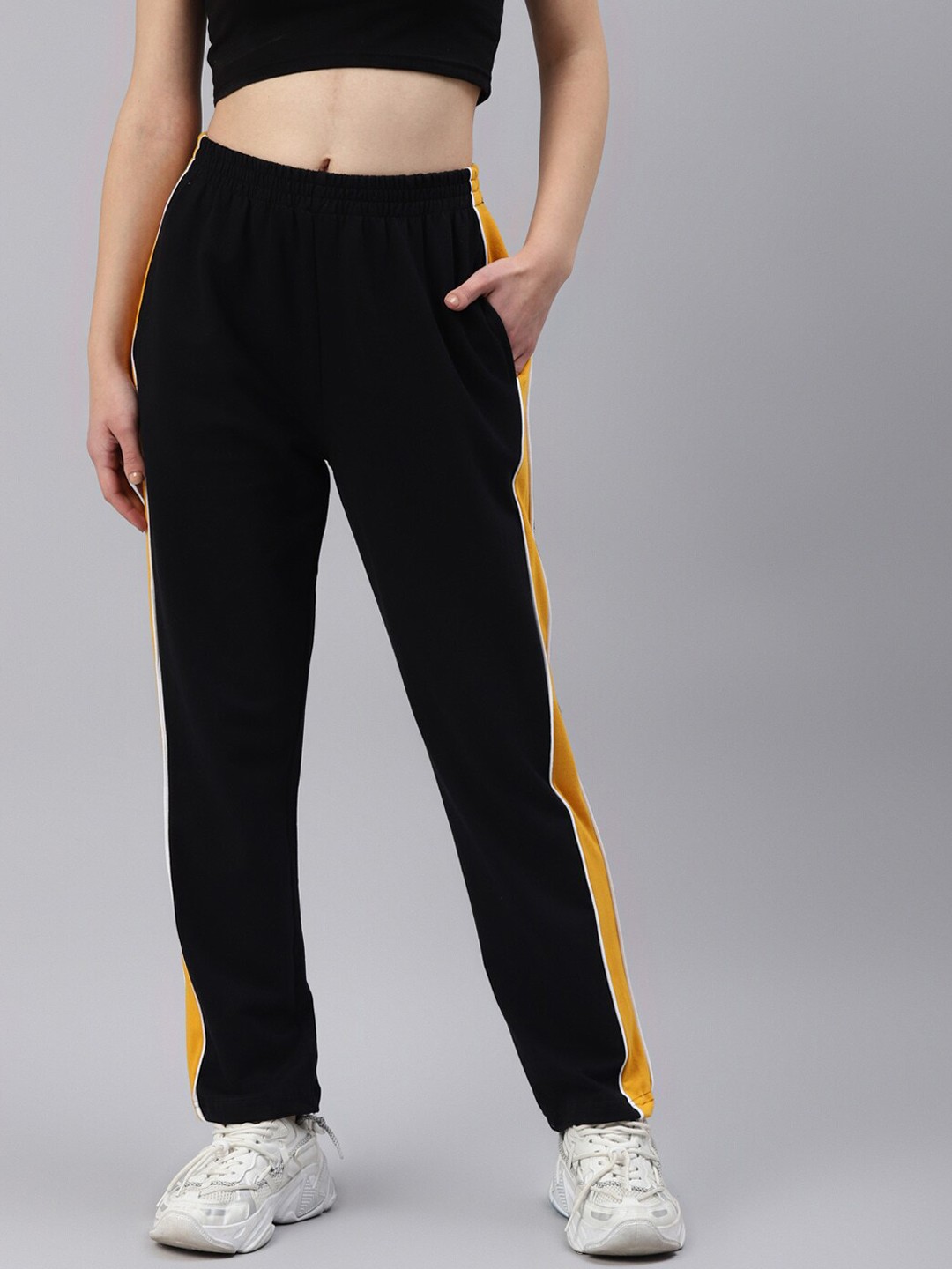 

Laabha Women Side Strap Detail Anti-Odour Track Pants, Black