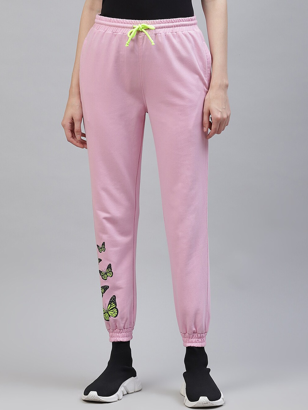 

Laabha Women Printed Regular Fit Joggers, Pink