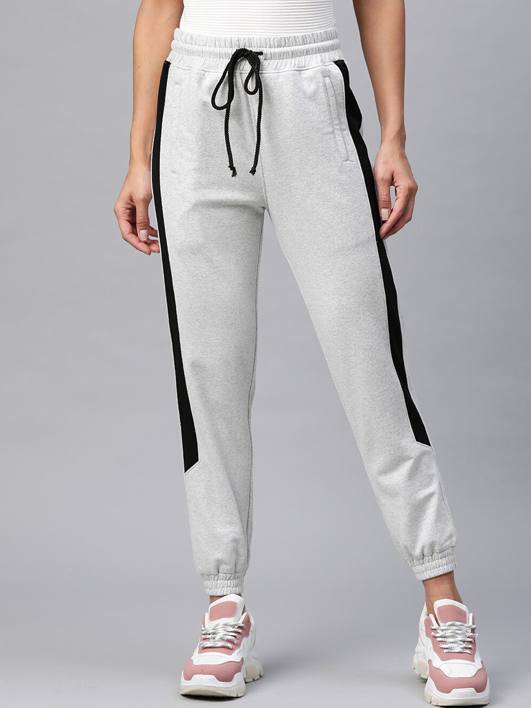 

Laabha Women Colourblocked Anti-Odour Joggers, Grey