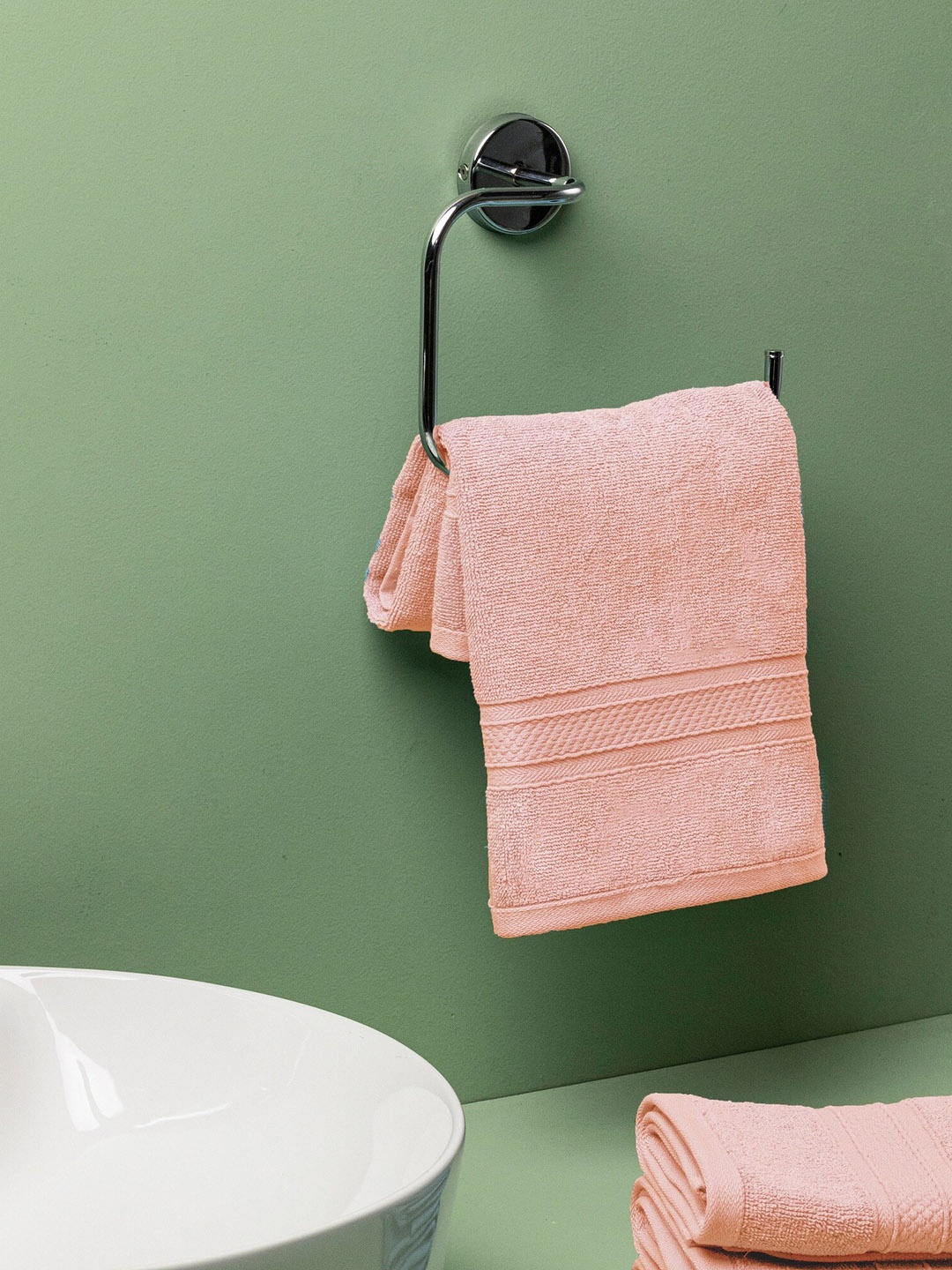 

HOMEMONDE Pink 2 Pcs 500 GSM Pure Cotton Hand Towels