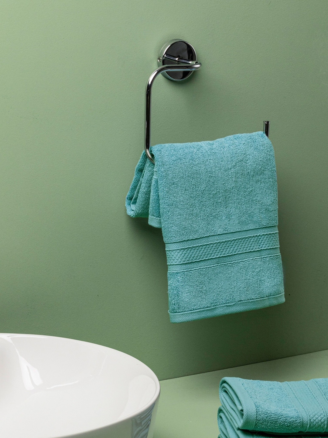 

HOMEMONDE Turquoise Blue 2 Pcs 500 GSM Pure Cotton Hand Towels