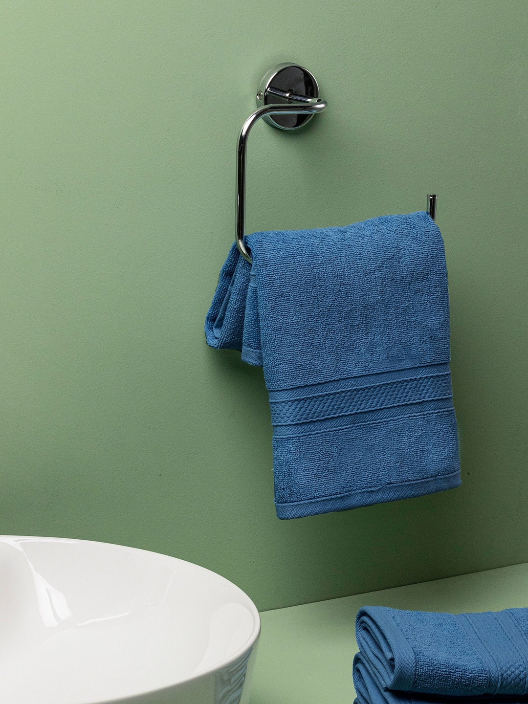 

HOMEMONDE Iris Blue 2 Pcs 500 GSM Pure Cotton Hand Towels