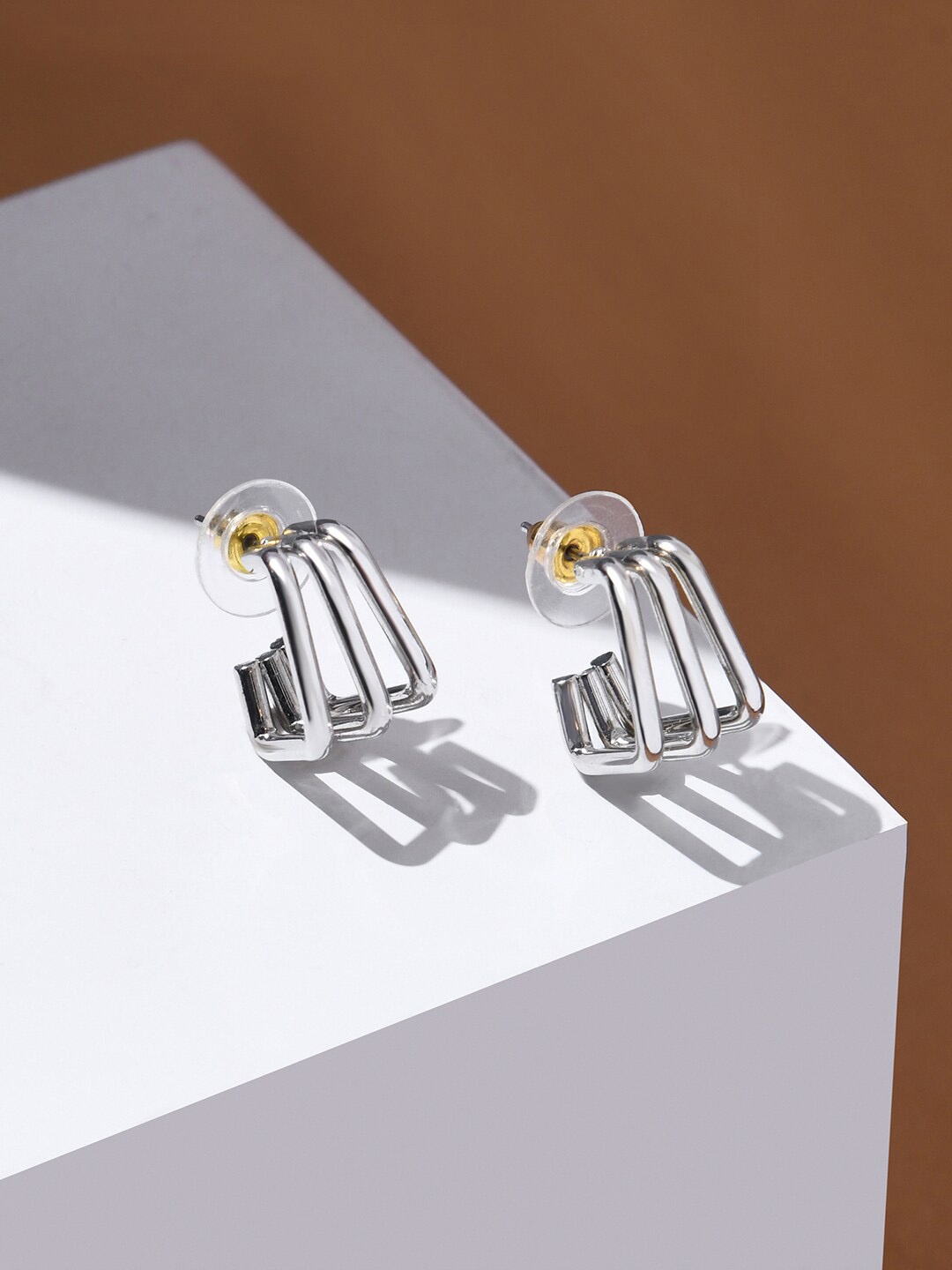 

ToniQ Silver-Plated Square Hoop Earrings
