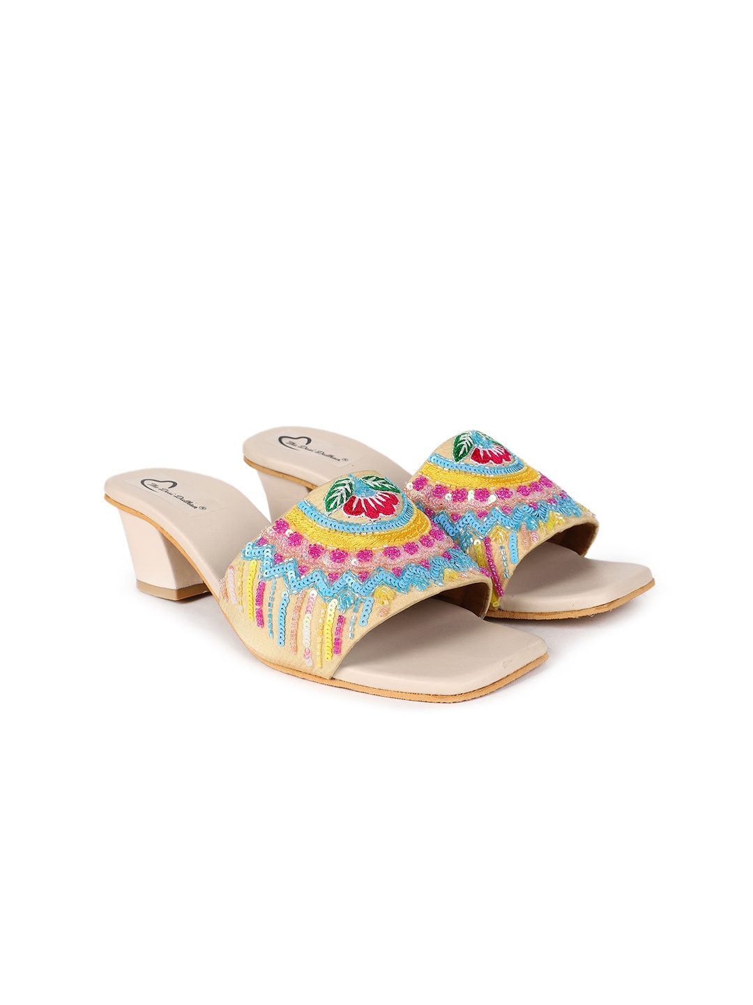 

The Desi Dulhan Embellished Block Heels, Blue