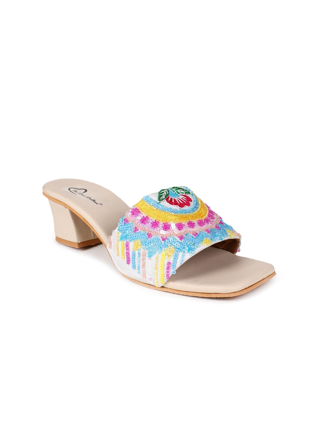 

The Desi Dulhan Embellished Block Heels, Blue