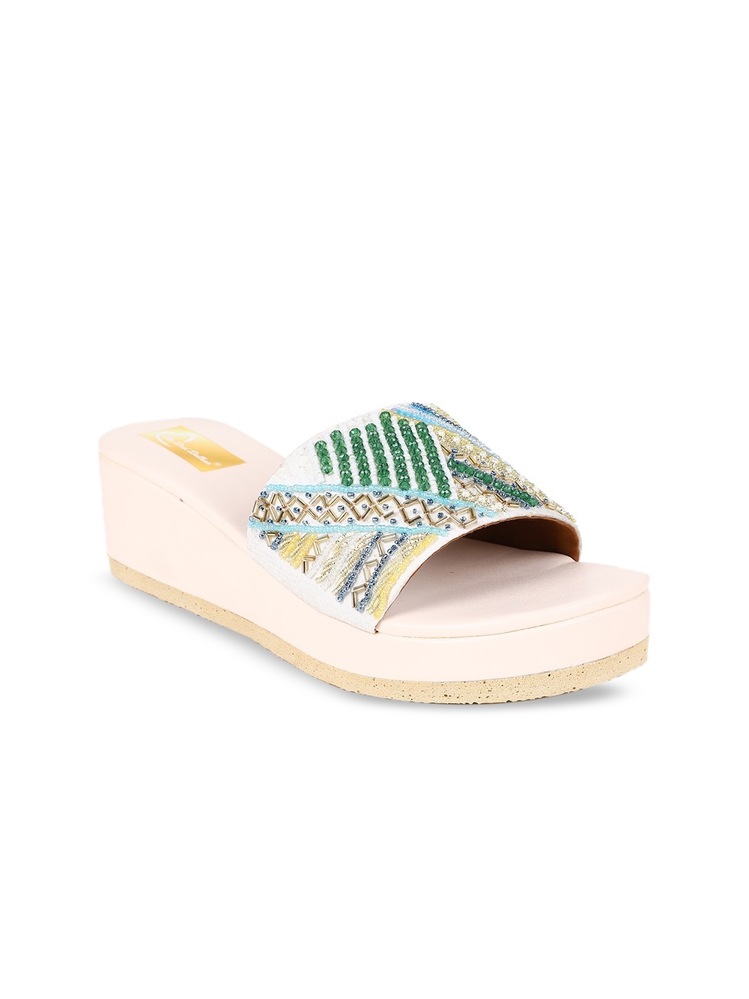 

The Desi Dulhan Printed Wedge Heels, Multi
