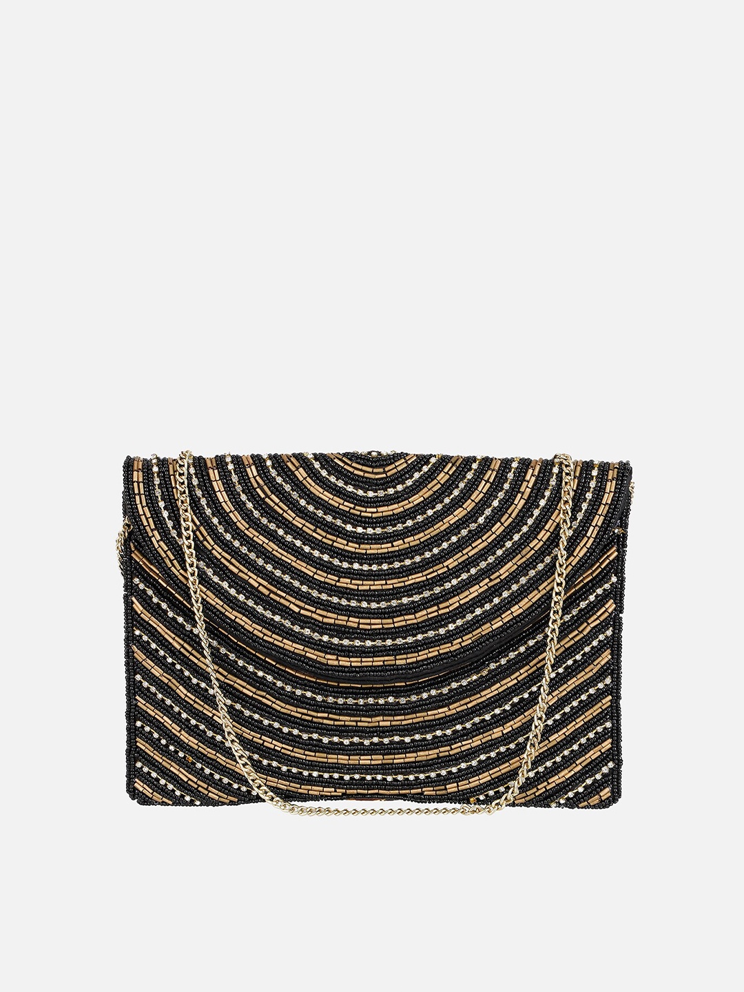 

Aditi Wasan Embellished Envelope Clutch, Black