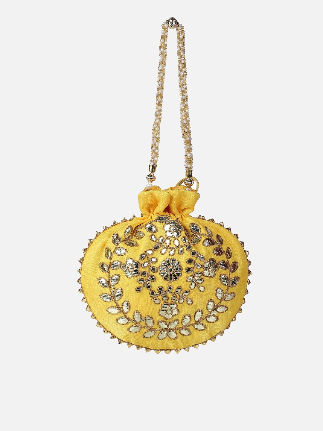 

Aditi Wasan Embroidered Potli Clutch, Yellow
