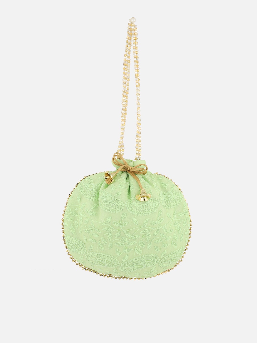 

Aditi Wasan Embroidered Potli Clutch, Green