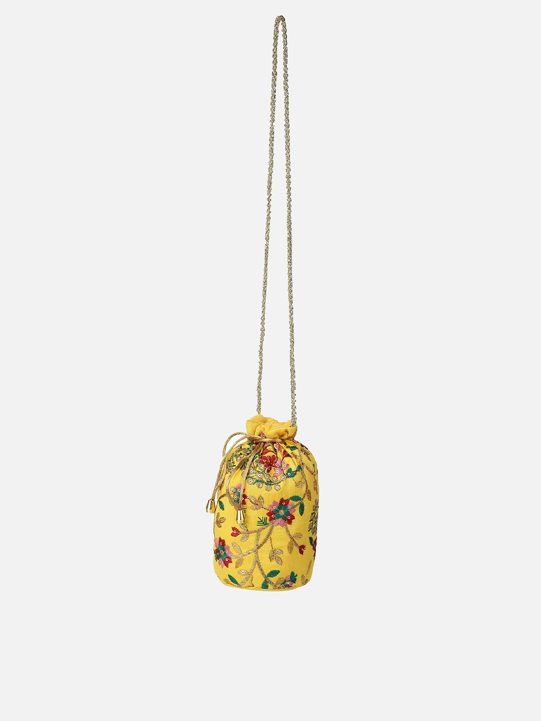 

Aditi Wasan Embroidered Potli Clutch, Yellow