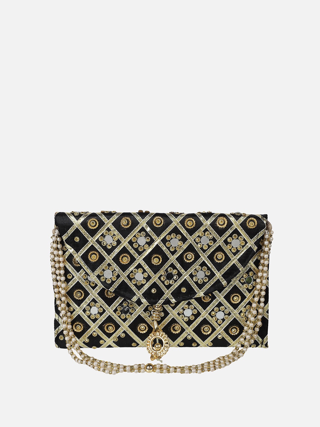 

Aditi Wasan Embellished Envelope Clutch, Black