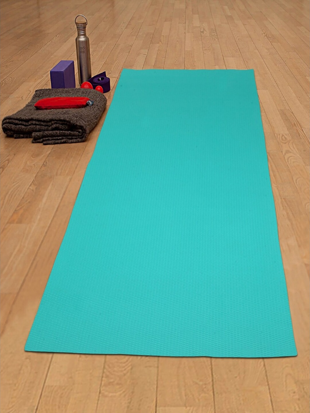 

Kastner Blue Textured Anti-Tear & Anti-Slip Rectangular Yoga Mat