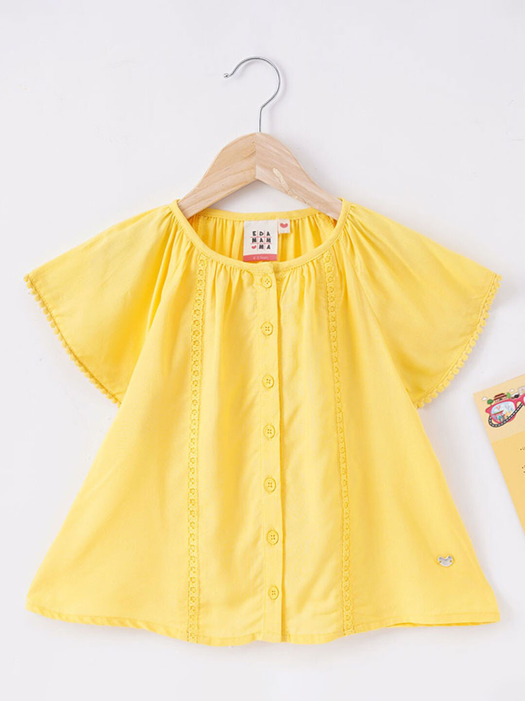 

Ed-a-Mamma Girls Round Neck A-Line Top, Yellow