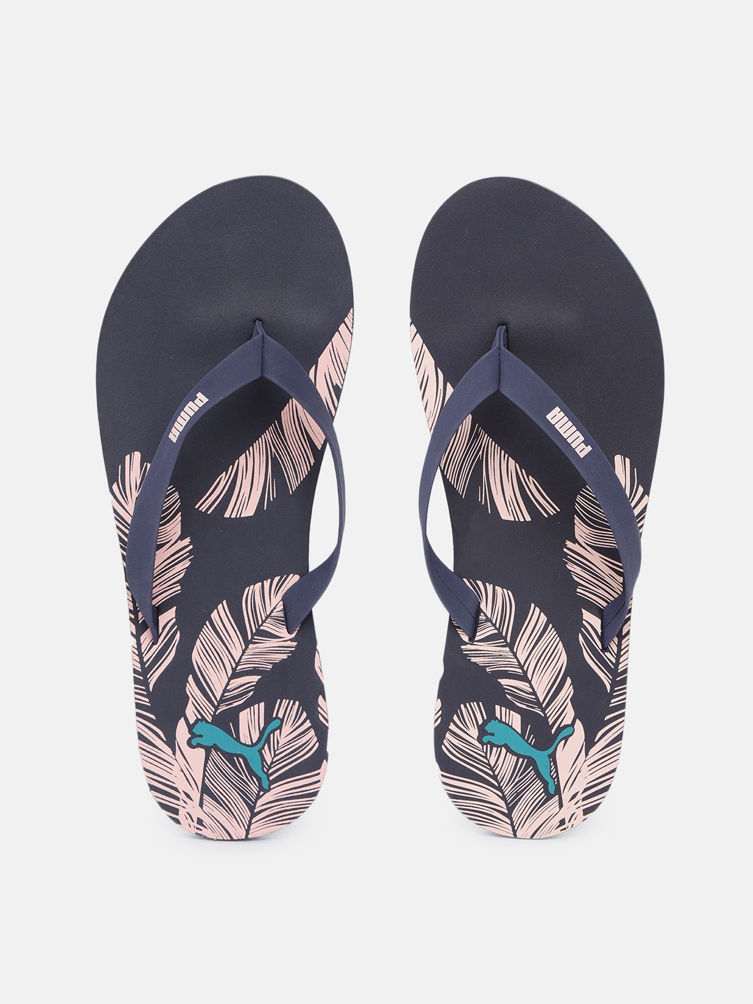 

Puma Flame Women Tropical Print V2 Thong Flip-Flops, Navy blue