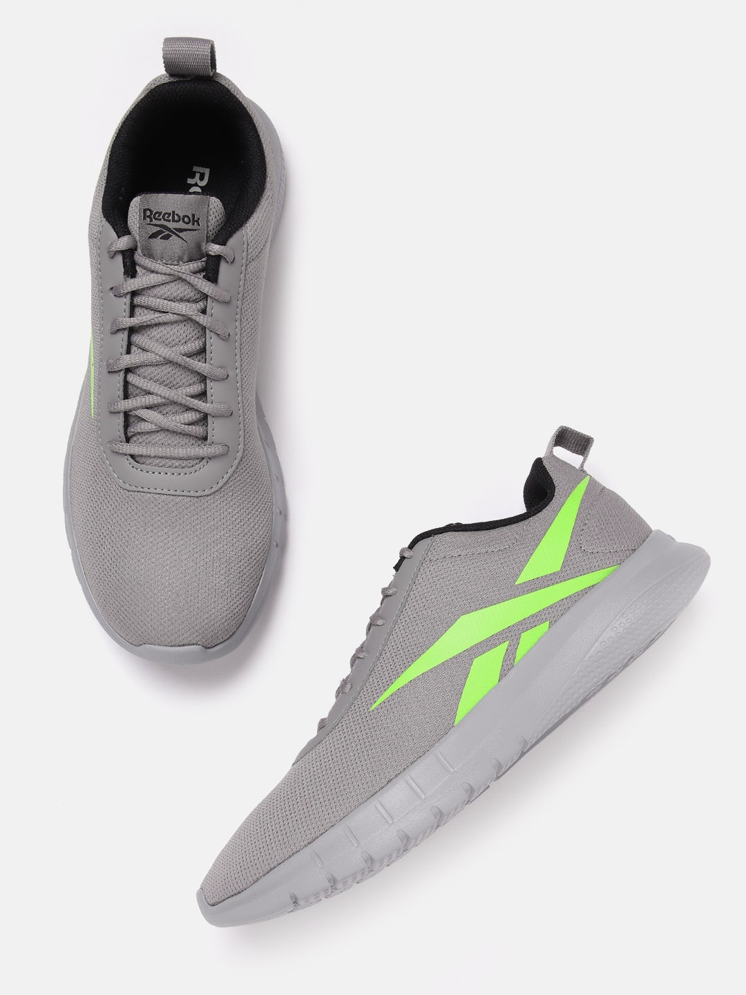 

Reebok Men Woven Design Turbo Flight Running Shoes, Grey