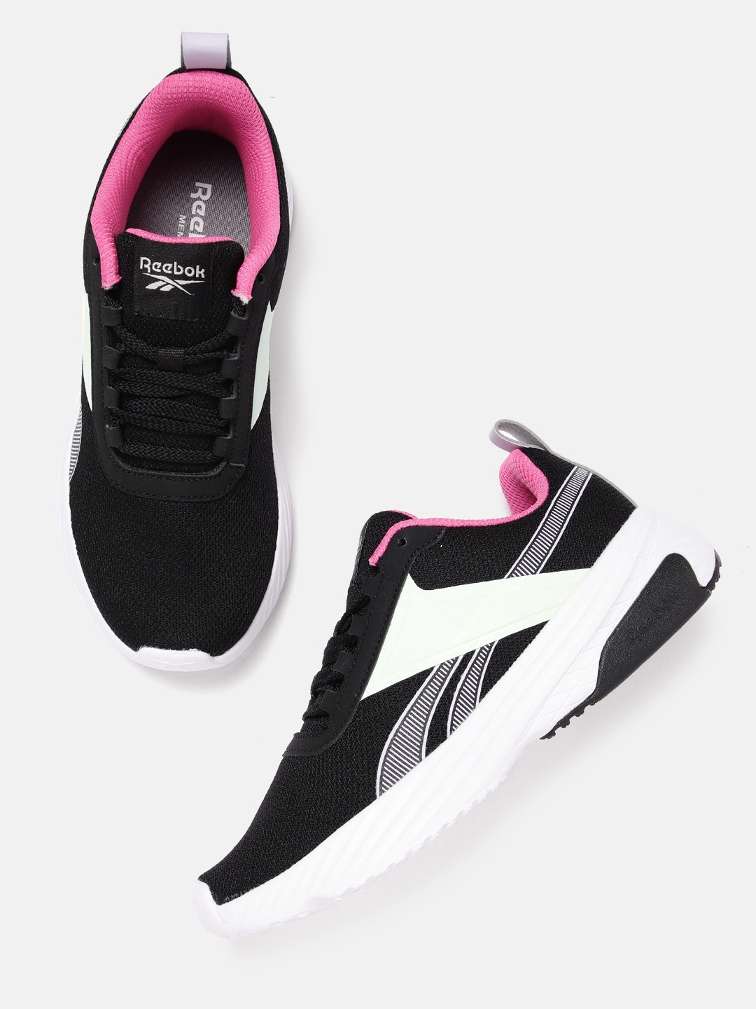 

Reebok Women Woven Design FlyEase Runner Shoes, Black