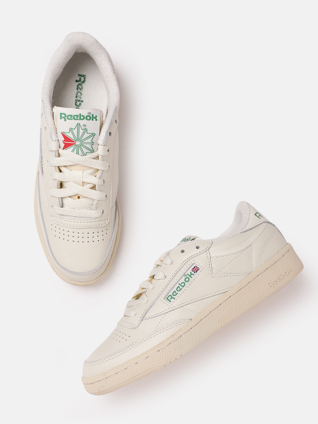 

Reebok Classic Women Club C 85 Vintage Tennis Shoes, Off white