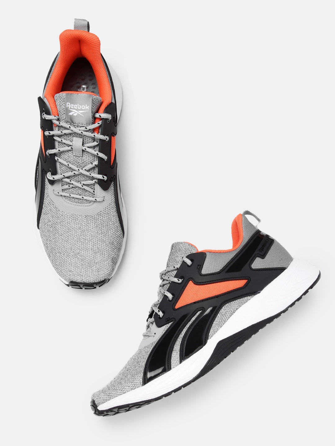 

Reebok Men Brand Logo Detail Force Runner Running Shoes, Grey