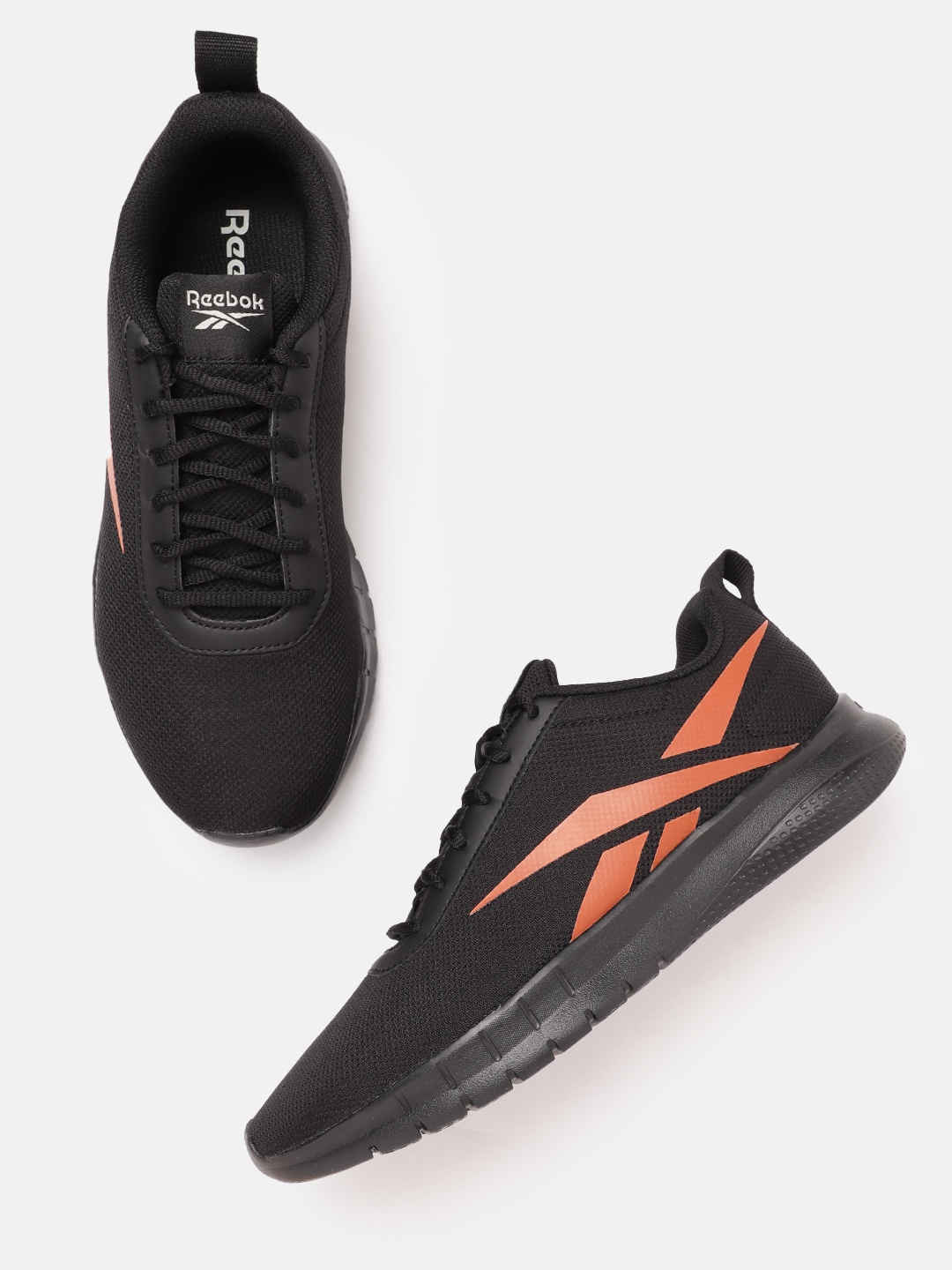 

Reebok Men Woven Design Turbo Flight Running Shoes, Black
