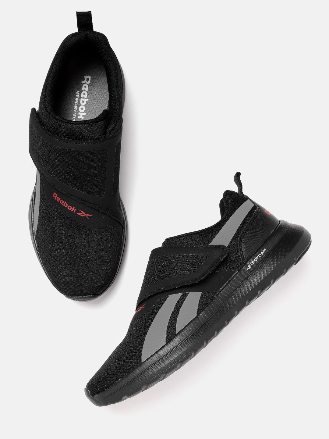 

Reebok Men Brand Logo Detail EQ Fit Walking Shoes, Black