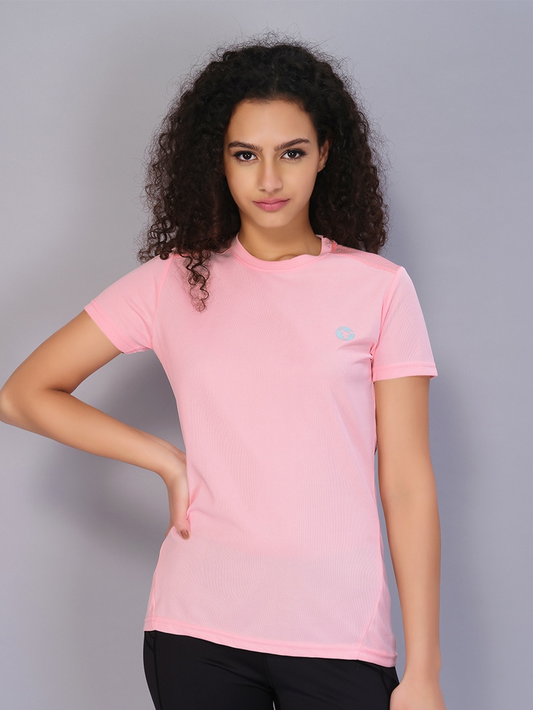 Technosport Women Round Neck Antimicrobial Active T-shirt, Peach
