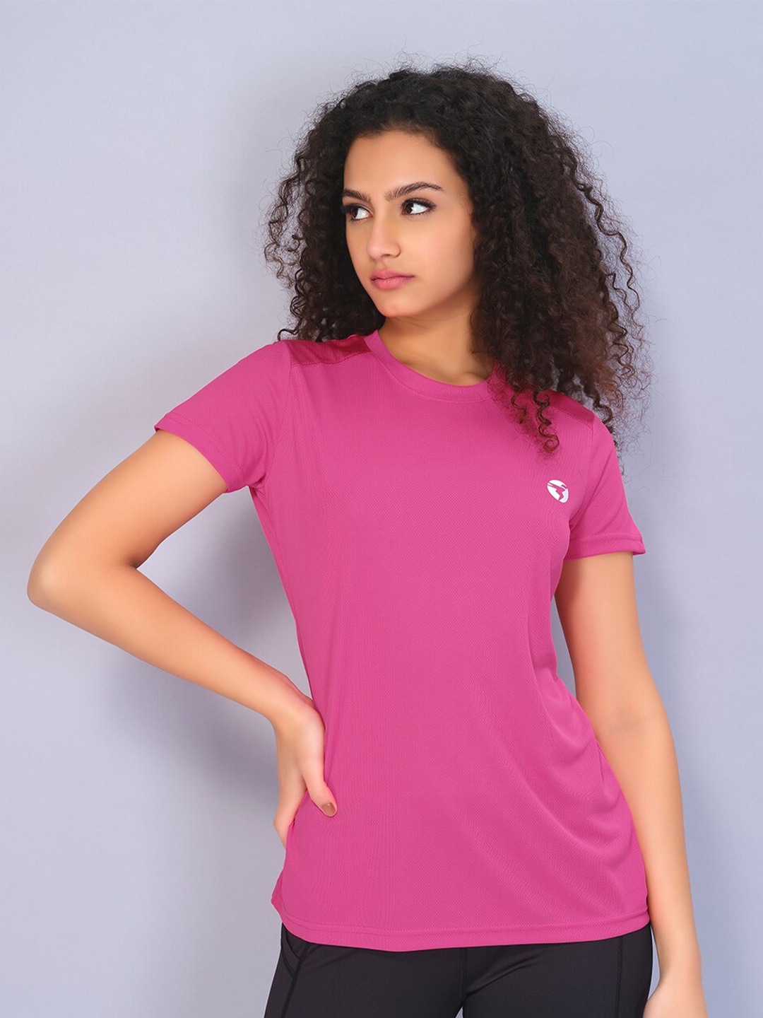 Technosport Women Round Neck Antimicrobial Active T-shirt, Pink