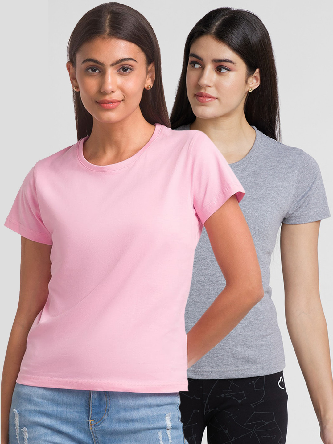 

FashionRack Pack Of 2 Cotton Tshirts, Pink