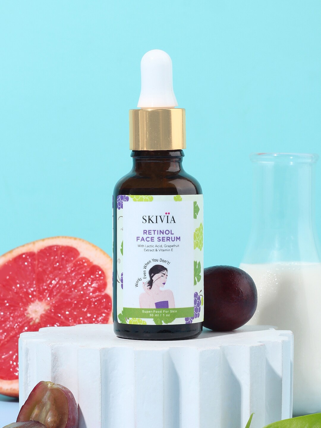 

SKIVIA Retinol Face Serum with Lactic Acid & Vitamin E - 30 ml, White
