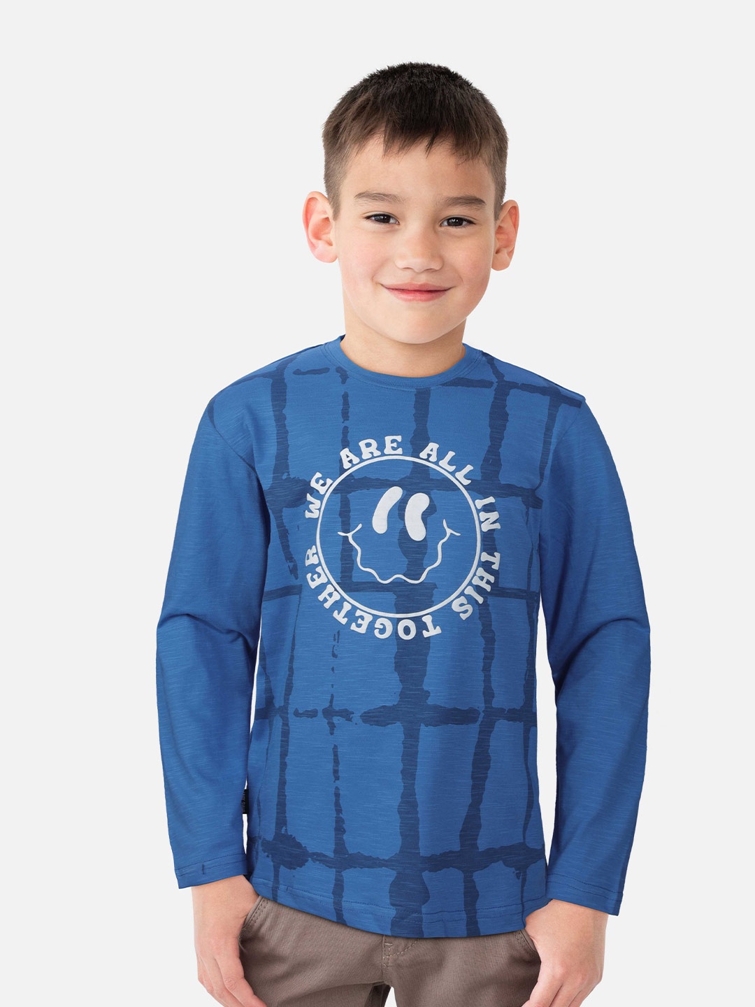 

Gini and Jony Boys Abstract Printed Cotton T-Shirt, Blue