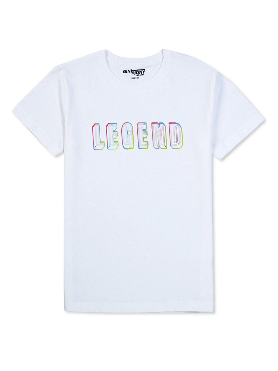 

Gini and Jony Boys Typography Printed Cotton T-Shirt, White