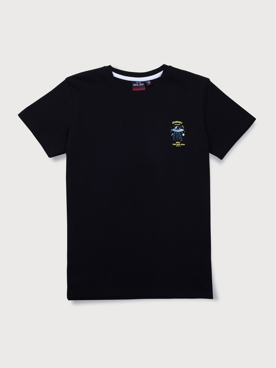

Gini and Jony Boys Solid Cotton T-Shirt, Black