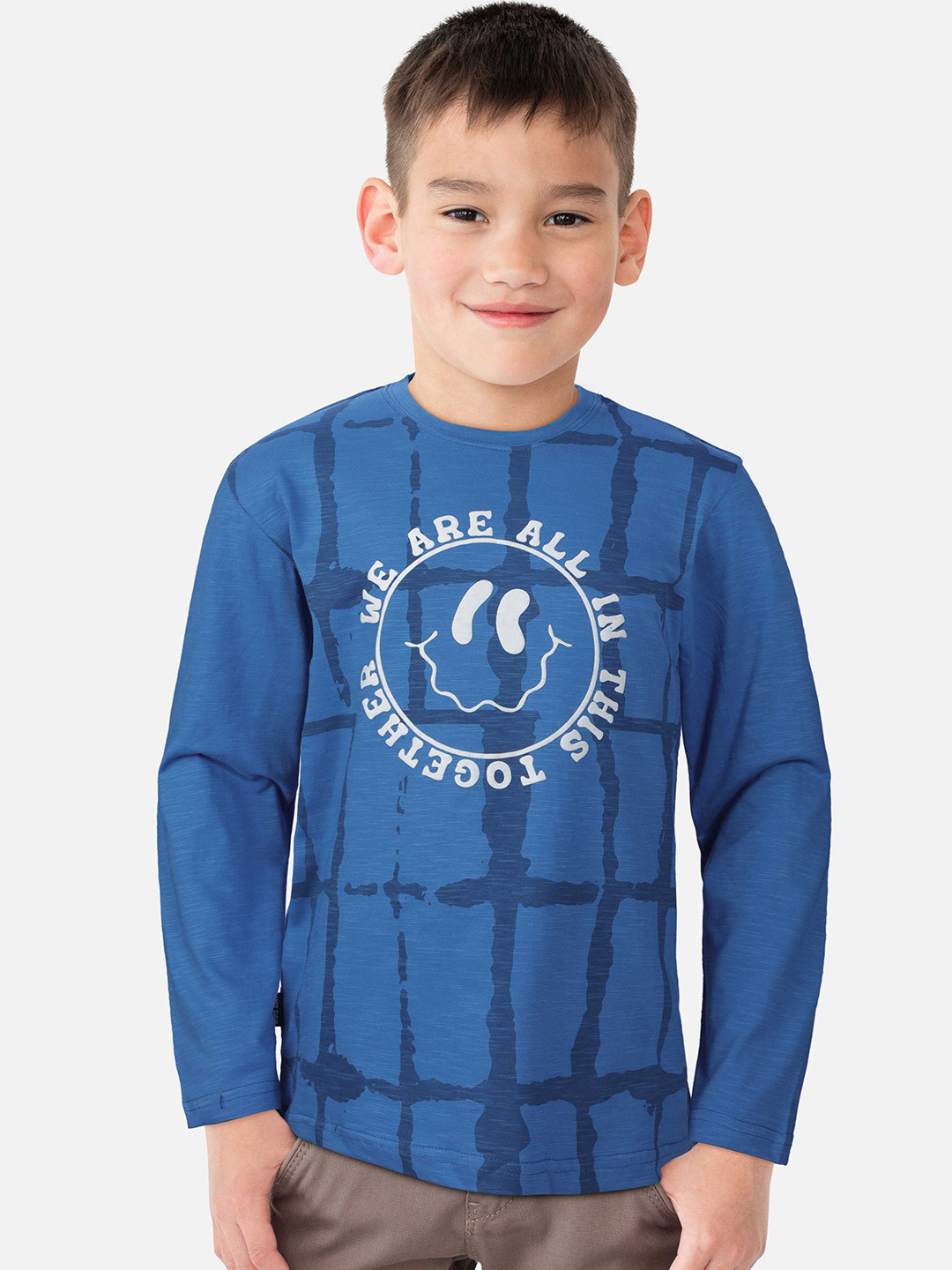 

Gini and Jony Boys Abstract Printed Cotton T-Shirt, Blue