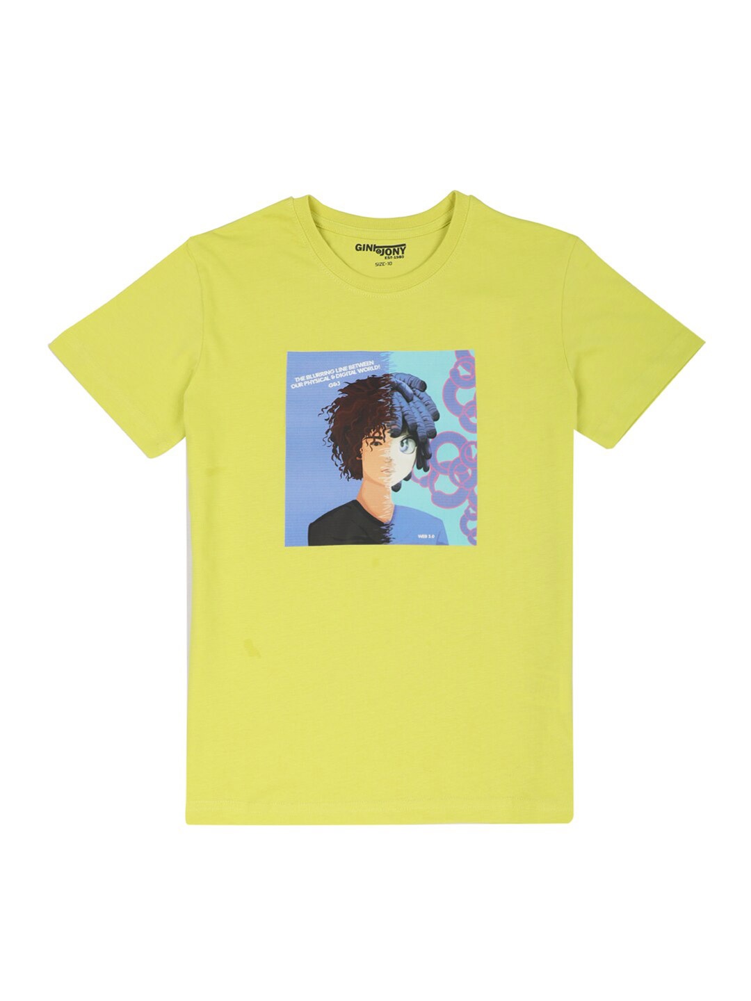 

Gini and Jony Boys Graphic Printed Cotton T-Shirt, Yellow