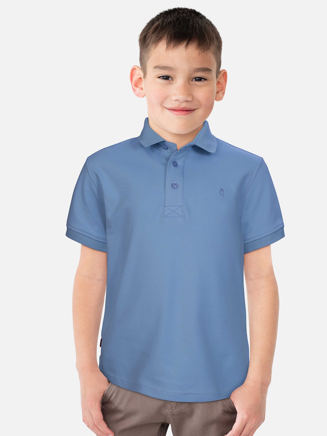 Gini and Jony Boys Polo Collar Cotton T-shirt, Blue