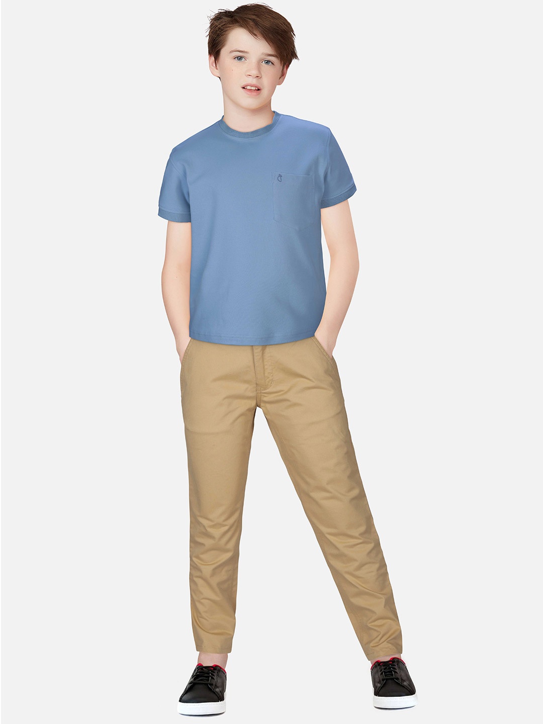 

Gini and Jony Boys Solid Cotton T-Shirt, Blue