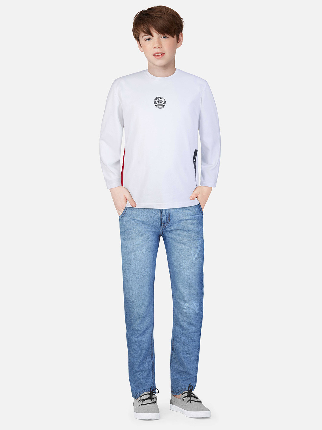 

Gini and Jony Boys Solid Cotton T-Shirt, White
