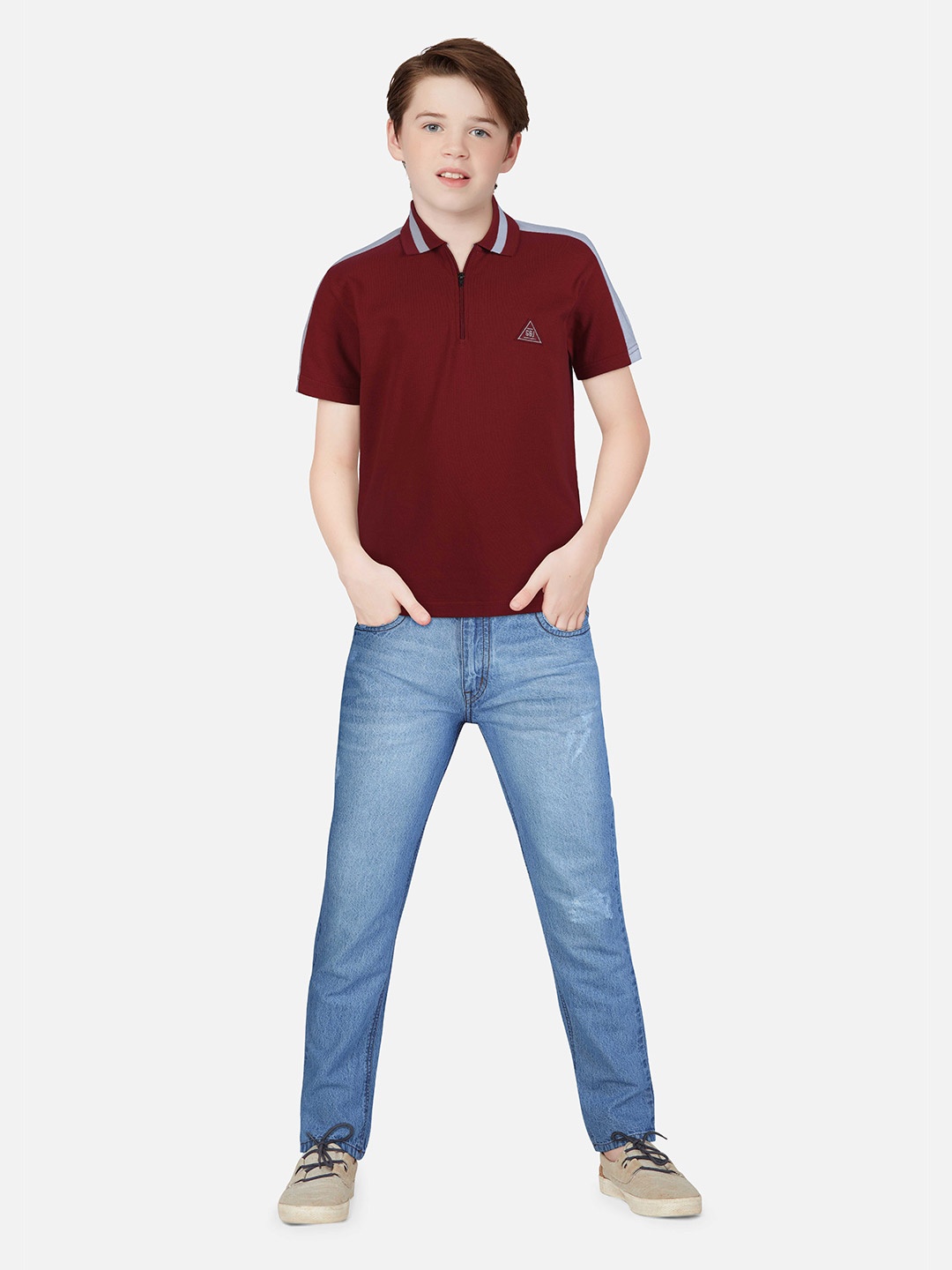 

Gini and Jony Boys Cotton Polo Collar T-Shirt, Maroon