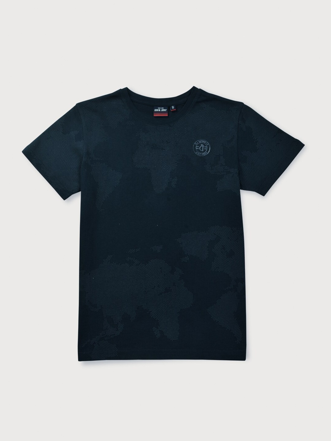 Gini and Jony Boys Solid Cotton T-Shirt, Navy blue