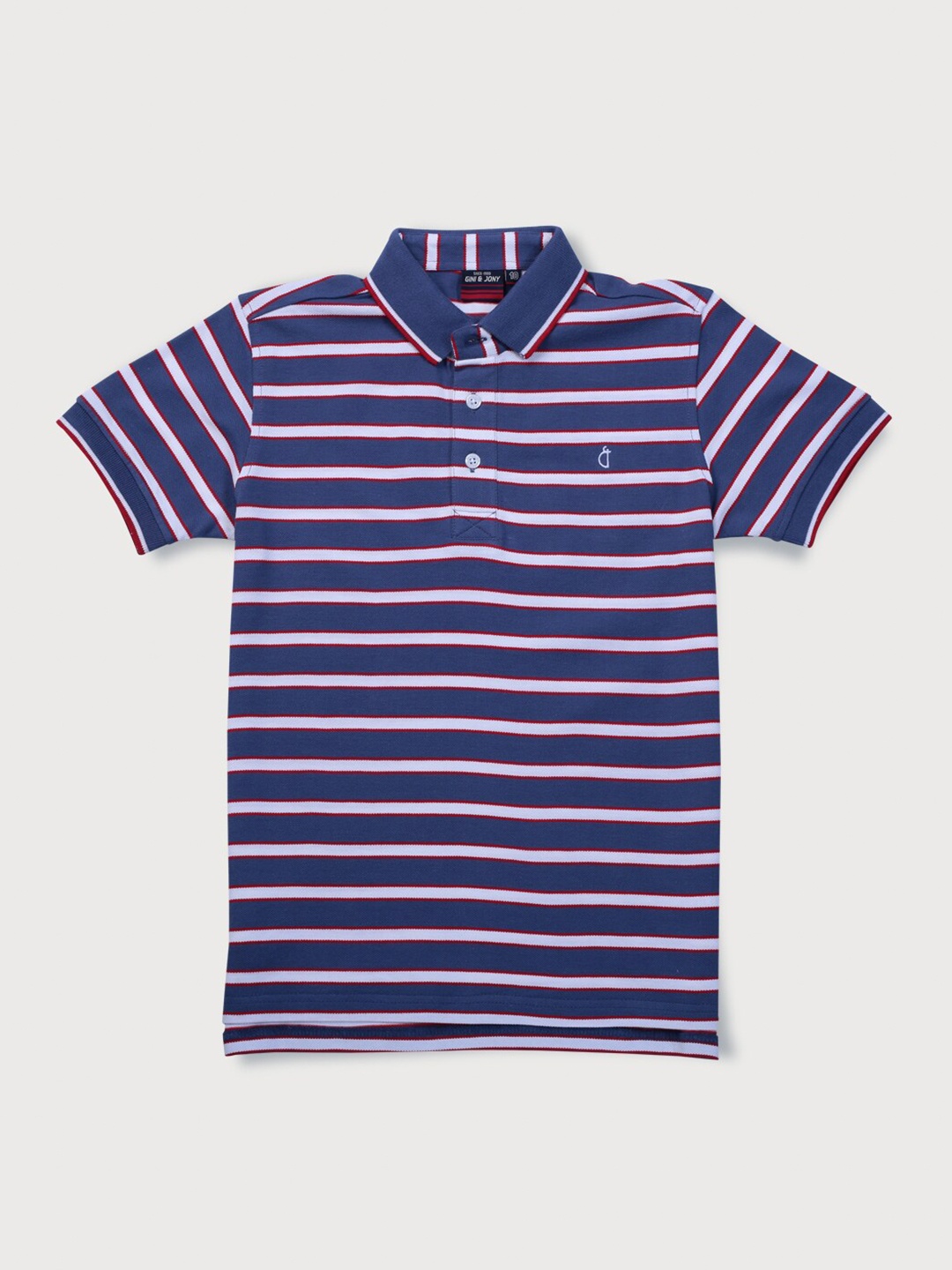 

Gini and Jony Boys Striped Cotton T-shirt, Purple