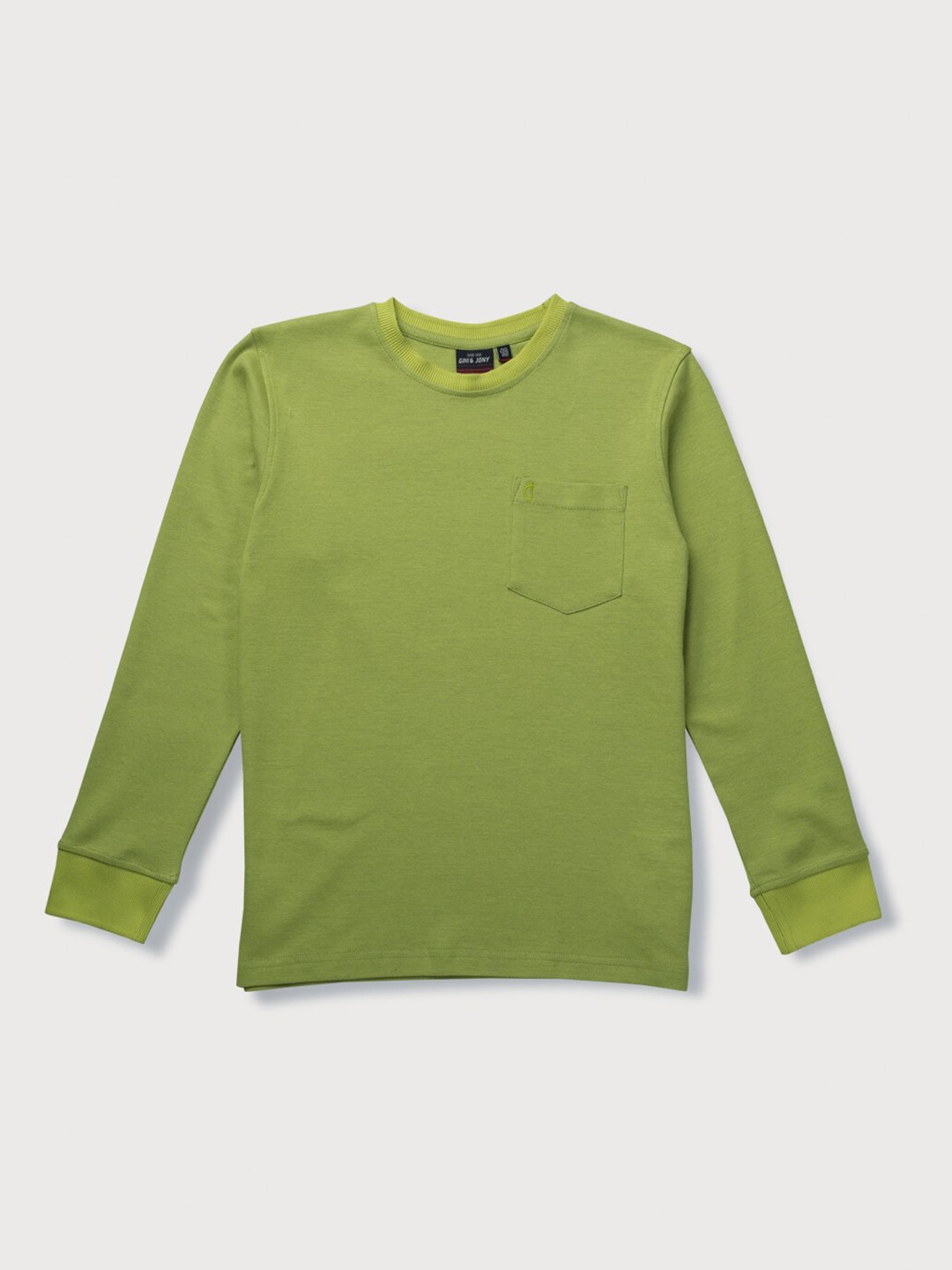 

Gini and Jony Boys Round Neck Cotton T-shirt, Green