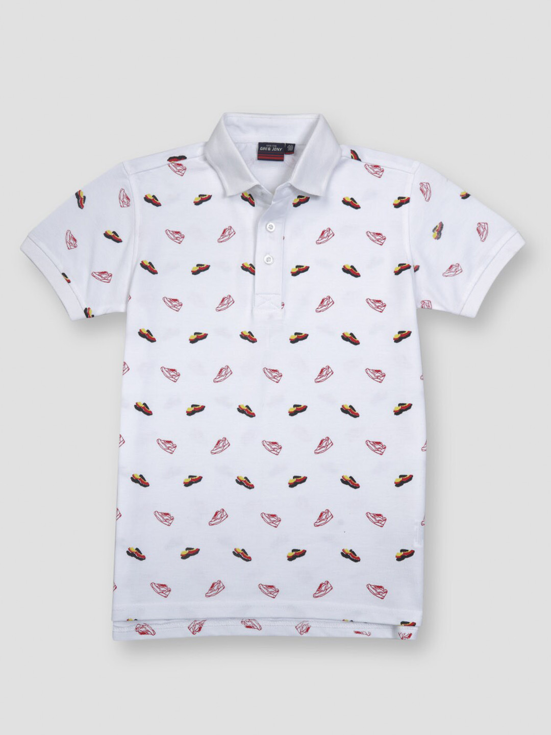 

Gini and Jony Boys Conversational Printed Cotton T-shirt, White