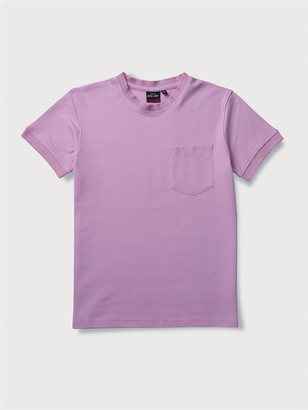 

Gini and Jony Boys Round Neck Cotton T-shirt, Lavender