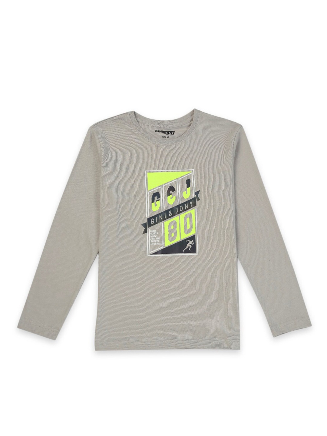 

Gini and Jony Boys Graphic Printed Cotton T-shirt, Grey
