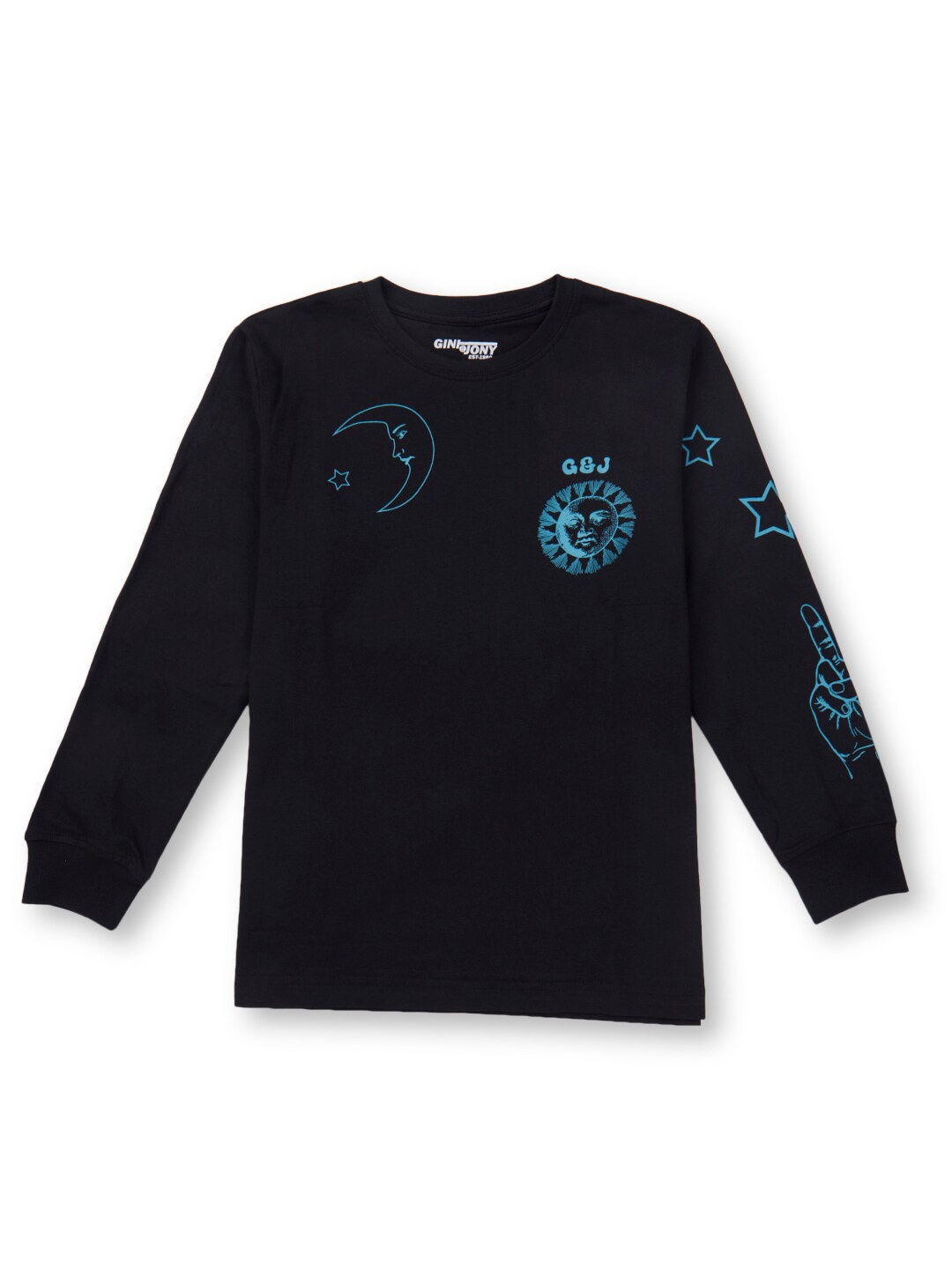 

Gini and Jony Boys Graphic Printed Cotton T-shirt, Black