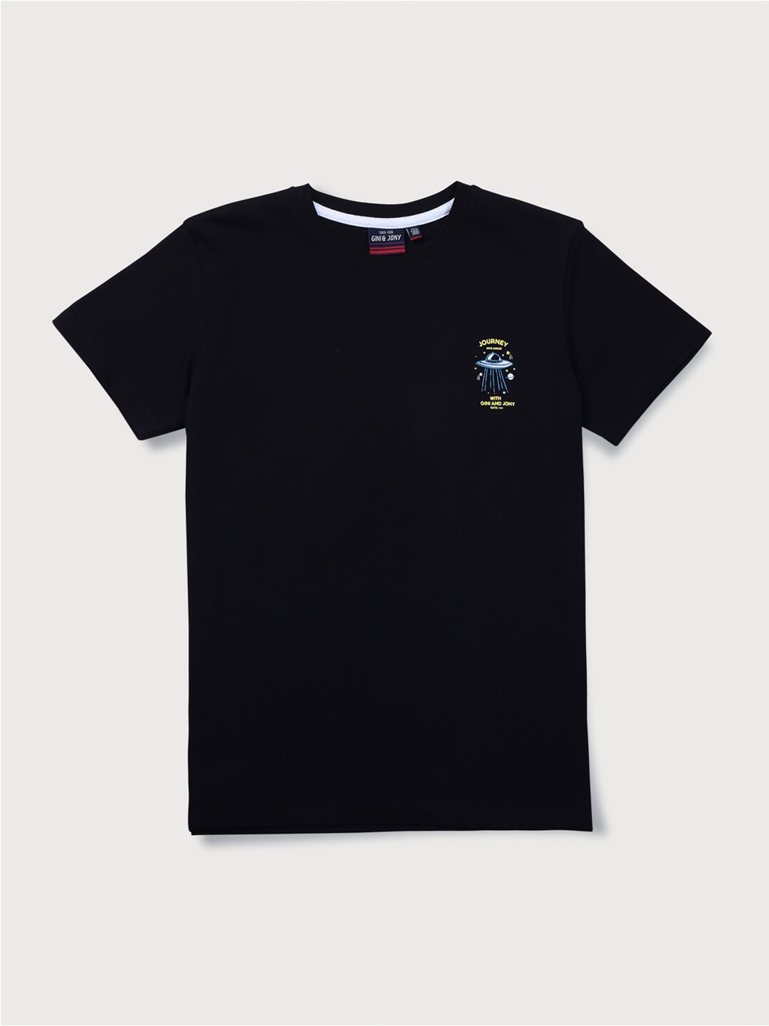 

Gini and Jony Boys Short Sleeves Cotton T-shirt, Black