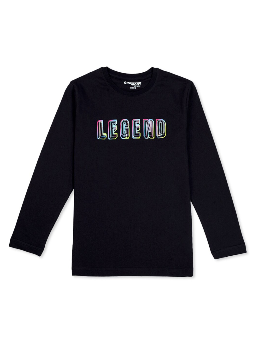 Gini and Jony Boys Round Neck T-shirt, Black