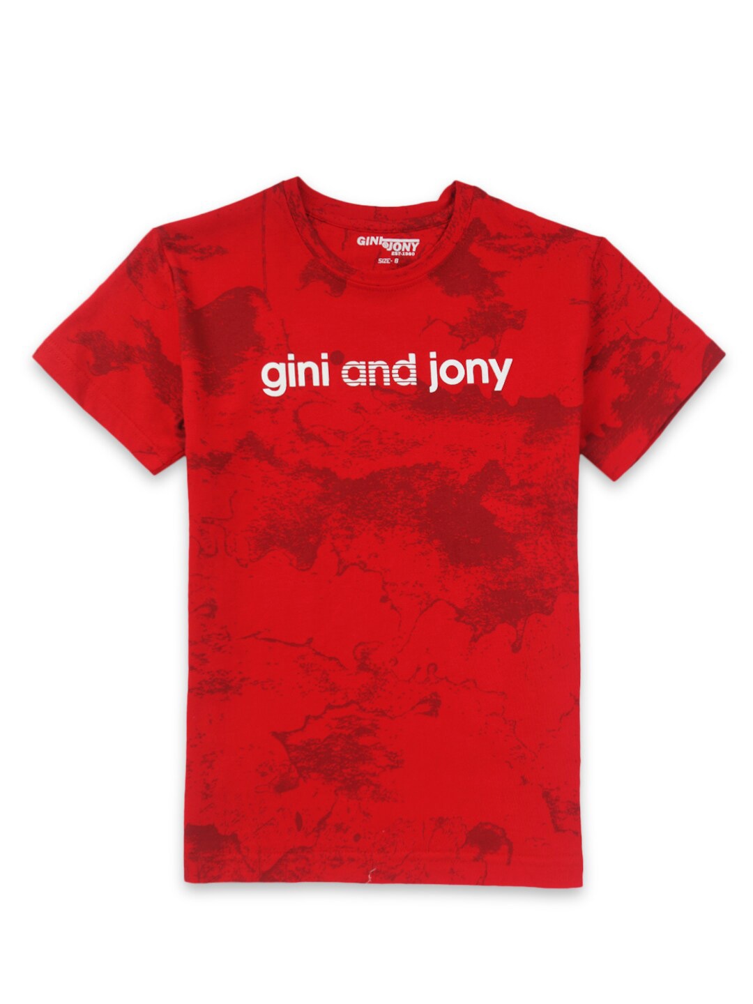 Gini and Jony Boys Printed T-shirt, Red