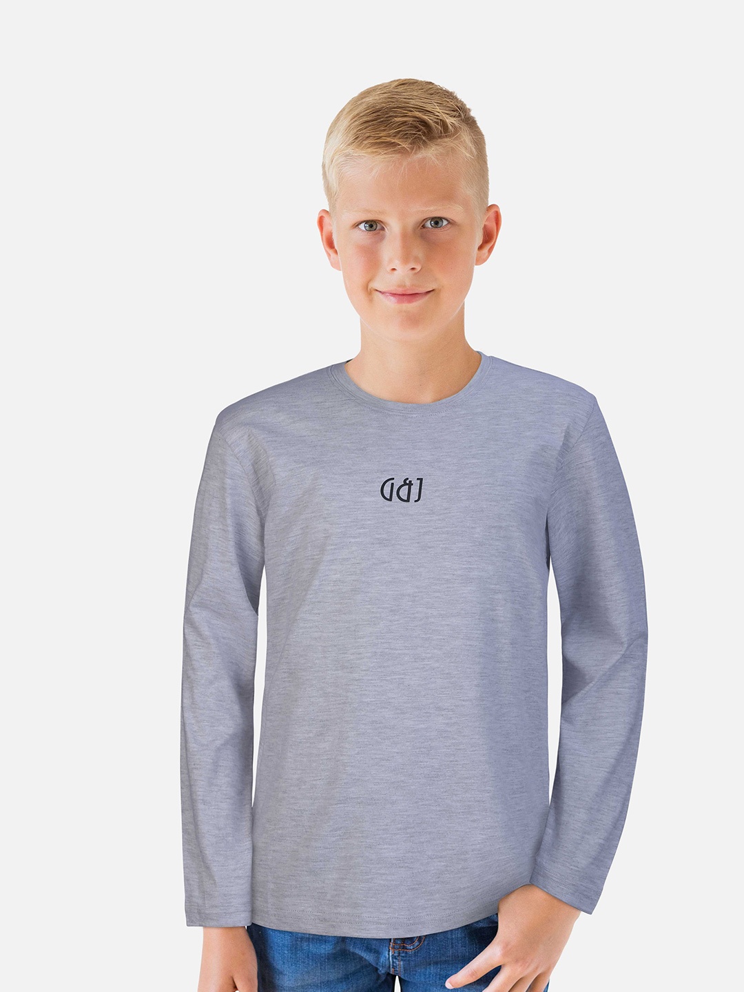 

Gini and Jony Boys Solid Cotton T-Shirt, Grey